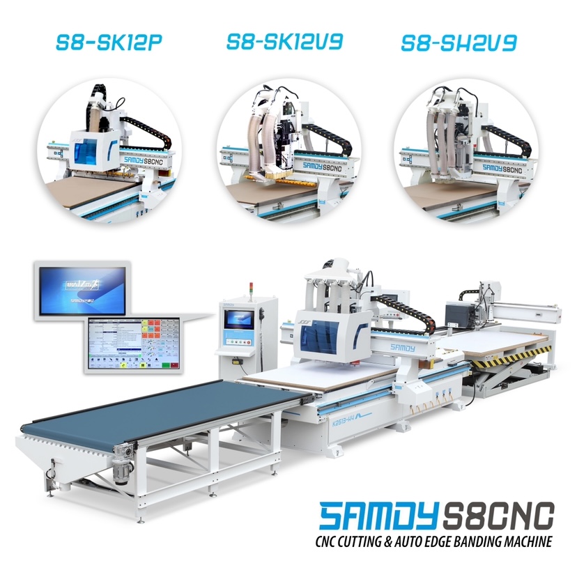 Hệ thống Auto Full Line CNC kết hợp tự động dán tem nhãn mác sản phẩm